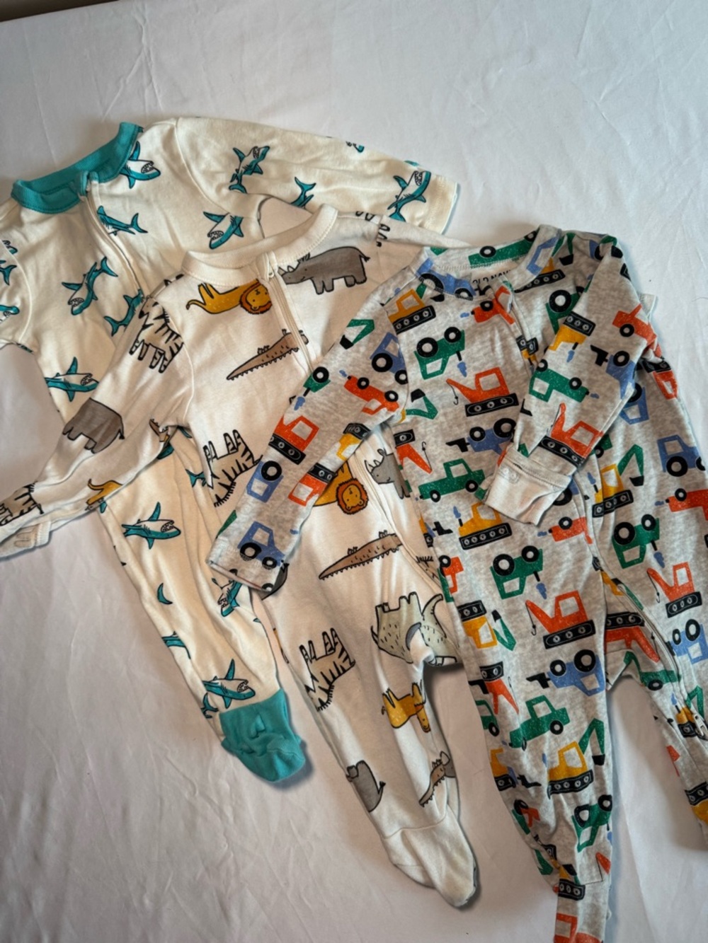 Old Navy Baby Footed Pajamas - White, Green, Blue, Orange, Black